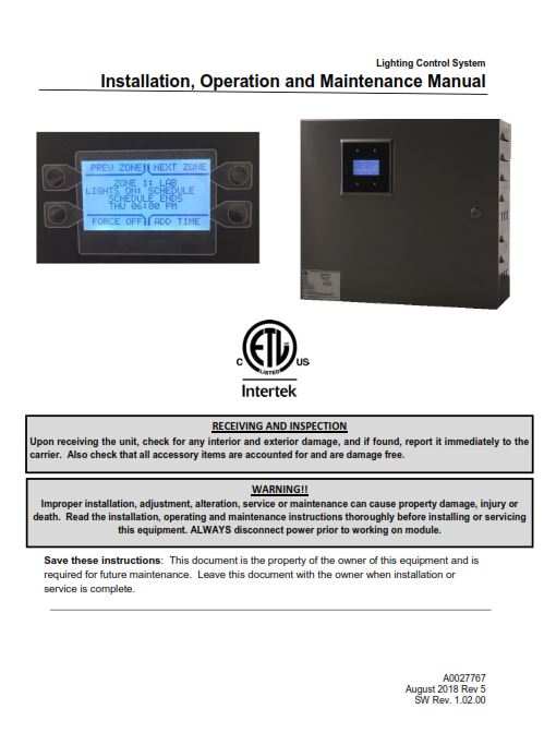 OIM for Lighting Control System, Intertek
